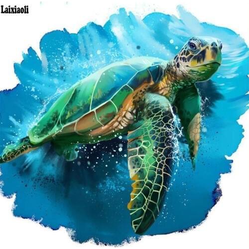 New Hot Sale Paintings Turtle diy 5d diamond painting cross stitch full Square round drill Resin Diamond Embroidery Kit Printed