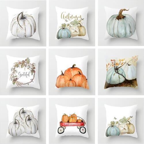 Hot Watercolor Pumpkin Cushion Cover Pillow Case Halloween Thanksgiving Day Decor NEW