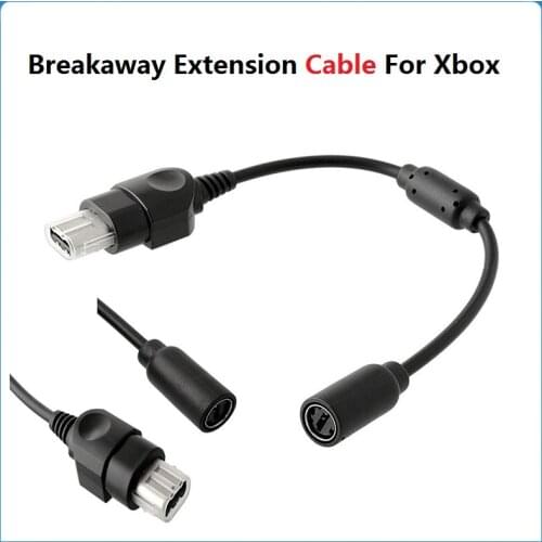 New Breakaway Extension Cable Handle Adapter Cable For Classic Original Xbox Console Controller Gaming Lines Adapter WIres Black