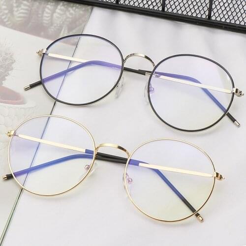 Fashion Anti Blue Light Glasses for Women Men Classic Vintage Metal Round Frame Computer Game Goggles Blue Ray Blocking Eyewear