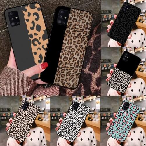 Ottwn Leopard Print Pattern Phone Case black For Samsung galaxy S 21 20 10 8 A 51 71 50 21s 70 40 20 20e note 10 plus Ultra 5g