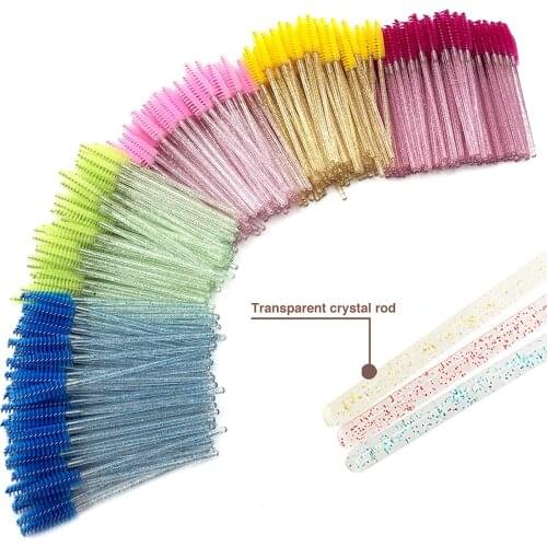 50/100PCS Disposable Micro Shiny Mascara Wands Lashes Spoolie Eyelash Comb Mini Eyebrow Brush