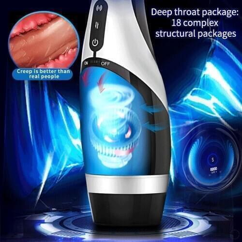 Realistic Vagina Blowjob Sucking Dildo Massager Sex Machine Sex Toys for Man Automatic Telescopic Rotation Male Masturbator Cup