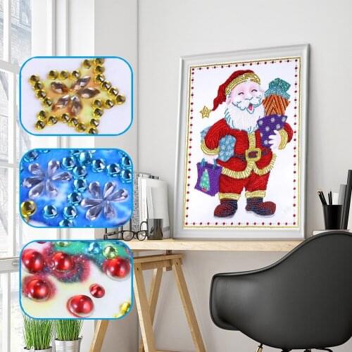 Christmas Santa Claus Diamond Painting Special Shaped Diamond DIY 5D Drill Cross Stitch Kits Crystal Rhinestone Picture Arts