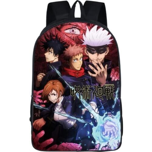 Anime Jujutsu Kaisen Yuji Itadori Pattern Backpack Bookbag High Capacity Travel Bag Shoulder Bag for Students Girls Boys