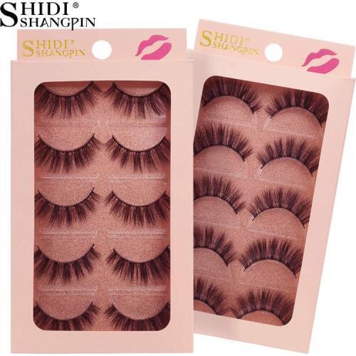 SHIDISHANGPIN 5 Pairs Eyelashes Natural Mink Eyelashes Fluffy 3d Mink Lashes Thick False Lashes Makeup Fake Eyelashes cilios