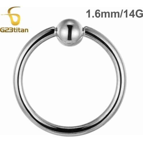 G23titan 14G 1.6mm Titanium Body Piercing Captive Bead Rings Lip Septum Nose Nipple Ear Tragus Penis Piercings Jewelry