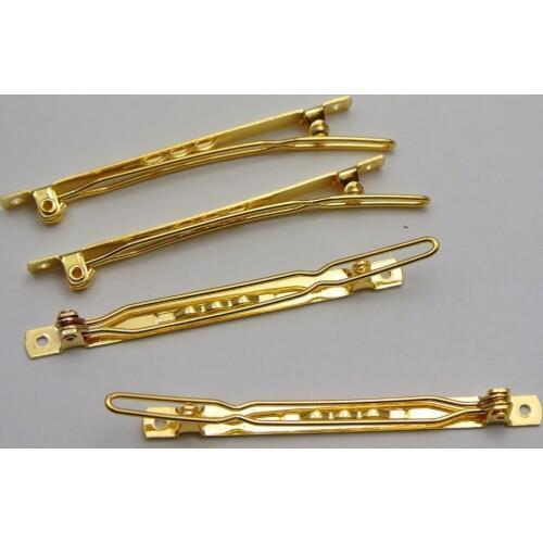 25 Gold Tone Frog Barrette Clips Clamps Hair Bow Pin Hairpins 60mm DIY Craft