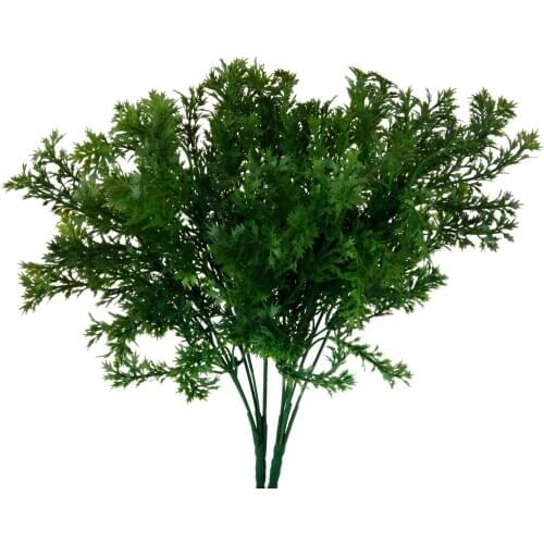 Green Artificial Plastic Plant 6 Branches Parsley Grass Wedding Decor