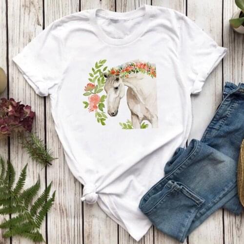 Women Short Sleeve Casual Summer 90s Fashion Trend Cartoon Clothes Basic Printed Tshirt Female Tees Top Graphic T-shirts