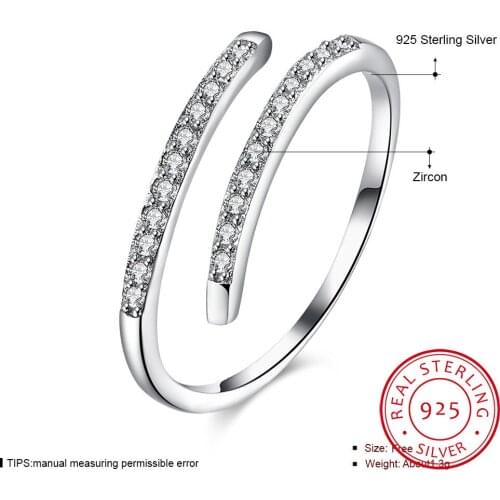 LEKANI Classic Band Wedding Ring Real 925 Sterling Silver Open Ring Jewelry for Women Fine Jewelry Gift For Girlfriend Hot Sell