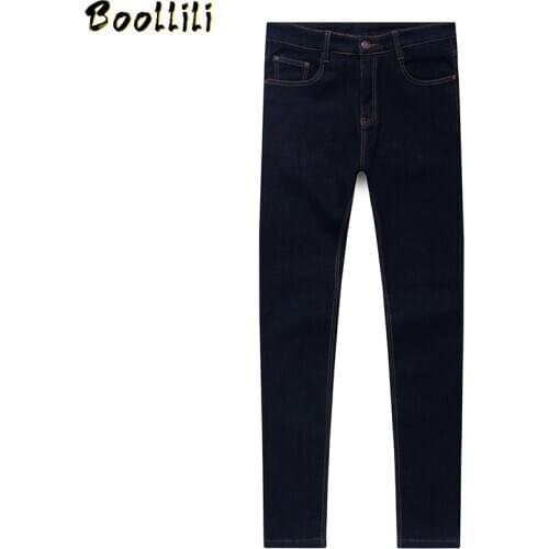 Winter Classic Big Size Fleece Jeans For Man Baggy Warm Black Business Denim Trousers Mens Stretch Office Overalls Pants