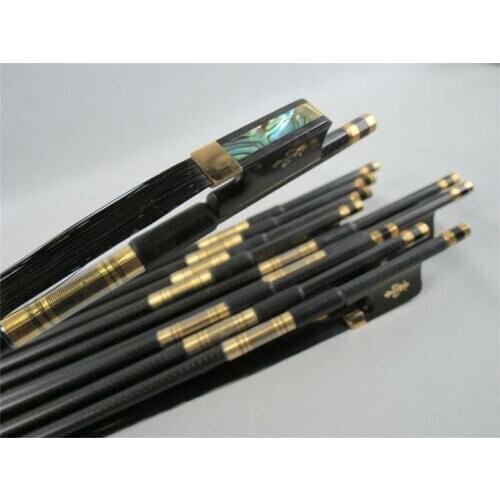 1pc Carbon fiber violin bow 4/4 good balance nataul Black Horsehair ebony frog copper parts