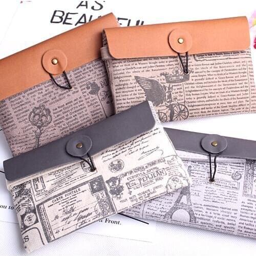 1PC Coin bag Vintage style purses Stationery storage portable wallet School accessories Office material Kids supplies (ss-1535)