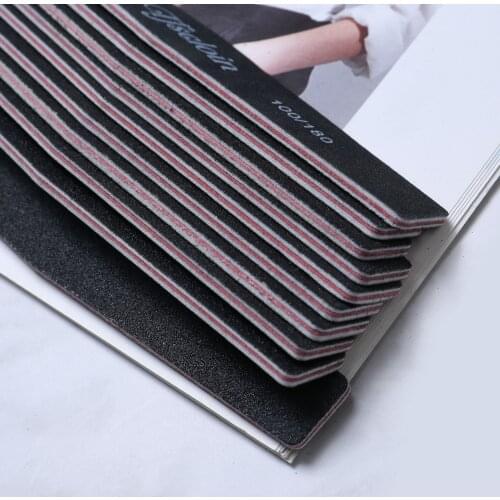 10pcs/lot Professional Black Nail File for Nail Art 100/180 Double-sided Nail Files Manicure Sanding Buffer Block Tools