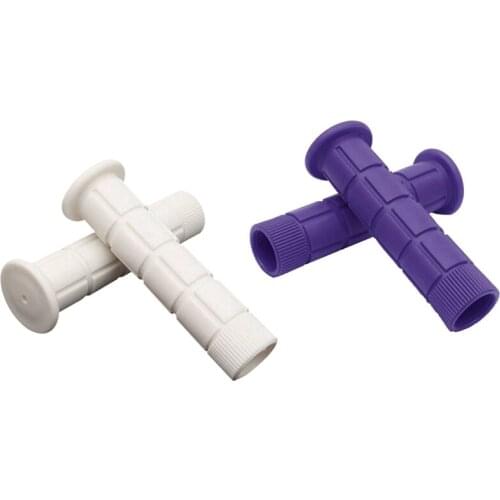 2 Pair Bicycle Handle Set Mushroom Grips Bmx for Boys and Girls Bikes - Purple & White
