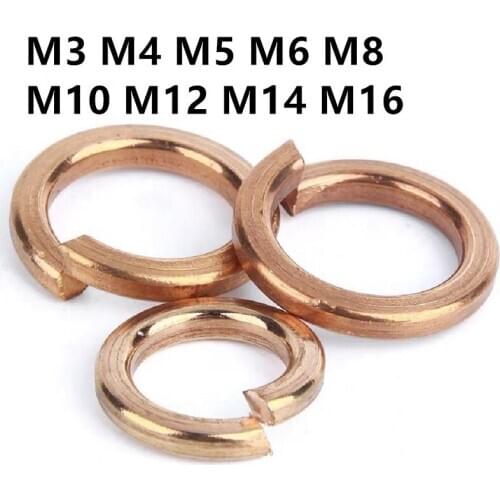 200/100/50/20/10/5PCS DIN127 GB93 M3 M4 M5 M6 M8 M10 M12 M14 M16 Spring Bronze Copper Brass Split Spring Lock Washer