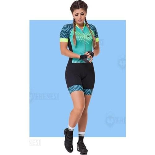 2020 Frenesi Summer Cycling Jersey Jumpsuit Ciclismo Short Sleeve Suit Bicycle Skinsuit Clothes Pro Team GEL Silicone Cushion
