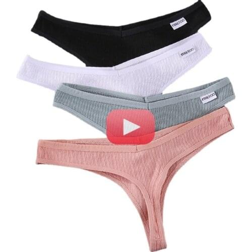 3PCS/Set G-string Panties Cotton Womens Underwear Sexy Panties Female Underpants Thong Solid Color Pantys Lingerie M-XL Design