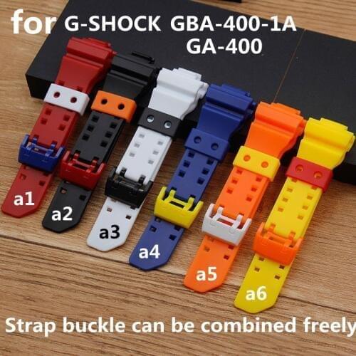 Watch Accessories Applicable to Casio G-SHOCK GA-400-1A 1B GA-400GB-1A9 Matte Black Resin Strap Mens Watch Strap