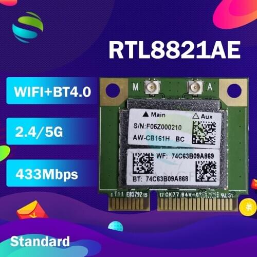 AzureWave RTL8821AE AW-CB161H AW-CB161N 433Mbps AC Half Mini PCIe WLAN WIFI BlueTooth4.0 Card