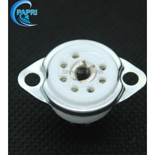 Free Shipping 2PCS B7G Silver Plated 7Pin Ceramic Chassis Mount Vacuum Tube Sockets For EAA91/EC92/6Z4