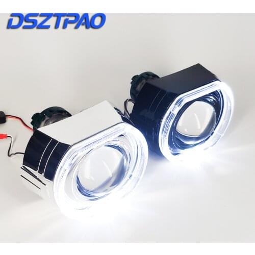 Bi-xenon Lens Projector Headlight LED Running Lights Square Sport Angel Eyes Lenses 3.0'' Hella 3r G5 5 Car Retrofit Modify D2s
