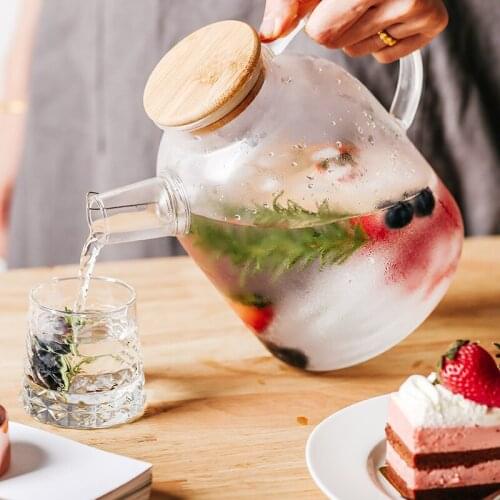 Big Heat-Resistant Glass Teapot Flower Tea Kettle Large Clear Glass Fruit Juice Water Container Ceramic Teapot Holder Dropship
