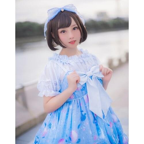 Dolphin&Shell Cute Handmade Headwear Hairband KC Lolita Yarn Sweet Kawaii Cosplay Original Design Multicolored
