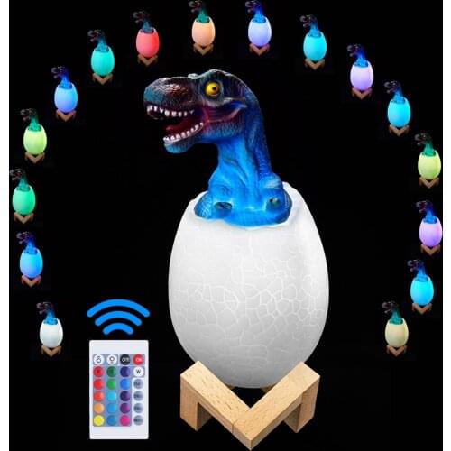 Creative 3D Dinosaur Egg Lamps Remote Pat Touch Control Table Desk Bedroom Decor Kids Gifts