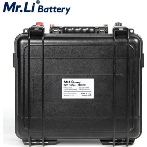 Mr.Li 24v 105Ah lithium solar Battery waterproof with 100A BMS 100A Solar 3.2v 105ah 100A lithium