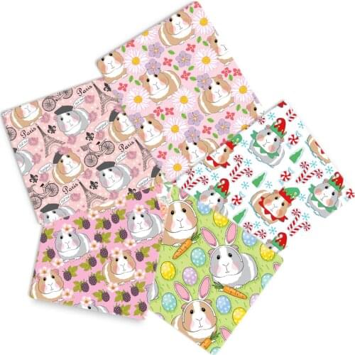 Patchwork Guinea Pig Printed Polyester Cotton Fabric Sewing Quilting Fabrics Needlework Material DIY Handmade,1Yc13732