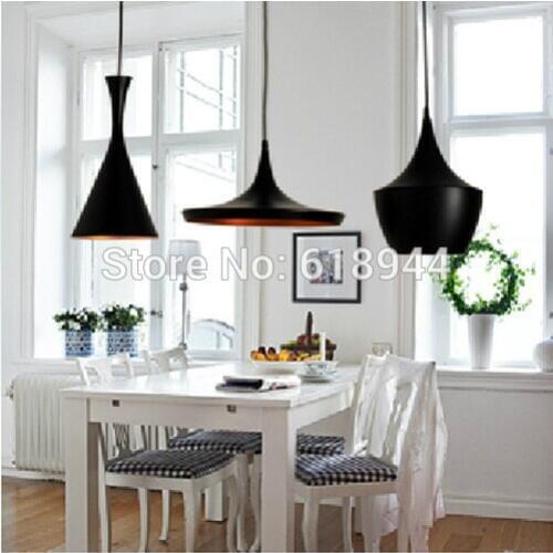 Metal musical instrument bar aluminum small size single head pendant light black individuality brief modern lighting