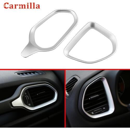 ABS Dashboard Air Conditioning Vent Outlet Decoration Cover Sticker for Jeep Renegade 2015-2019 LHD Car Styling