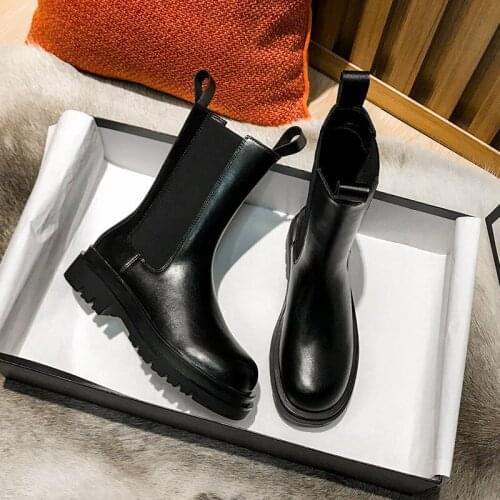 2021 New Luxury Chelsea Boots Women Ankle Boots Chunky Winter Shoes Platform Ankle Boots