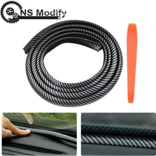 NS Modify Car Dashboard Seal Universal Rubber Auto Dashboard Dustproof Sealing Strip Flexible Carbon Fiber Interior Accessories