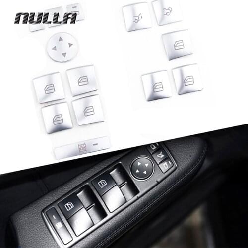 NULLA ABS Interior Door Window Glass Lift Switch Button Sticker for Mercedes Benz A B C W204 E W212 GLA CLA GLK GL ML GLE Class