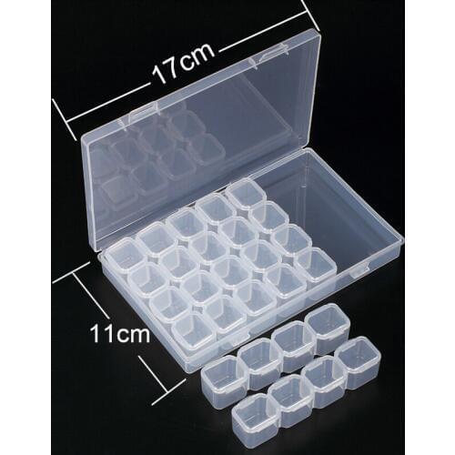 28 Slots Plastic Storage Box Diamond Painting kits Nail Art Rhinestone Tools Beads Storage Box Case Organizer Holder