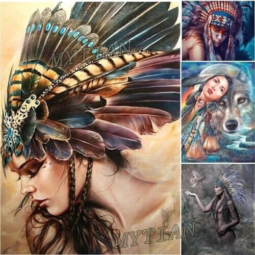 Full square/round 5D DIY diamond painting Indian woman beauty animlas Embroidery Pattern Cross stitch kit mosaic home decor