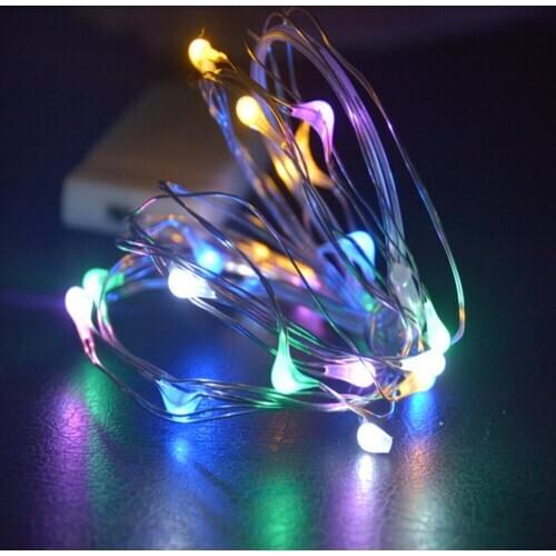 Copper Silver Wire Fairy Garland Lamp 10 20LED String Lights Christmas Wedding Home Party Decoration Powered By CR2032 Battery