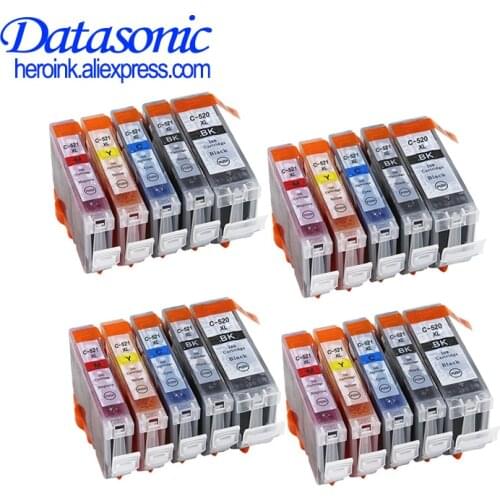 Datasonic Compatible Ink Cartridge for Canon PGI520 CLI521 for PIXMA IP3600 IP4600 IP4700 MX860 MX870 MP540 PGI-520 PGI 520