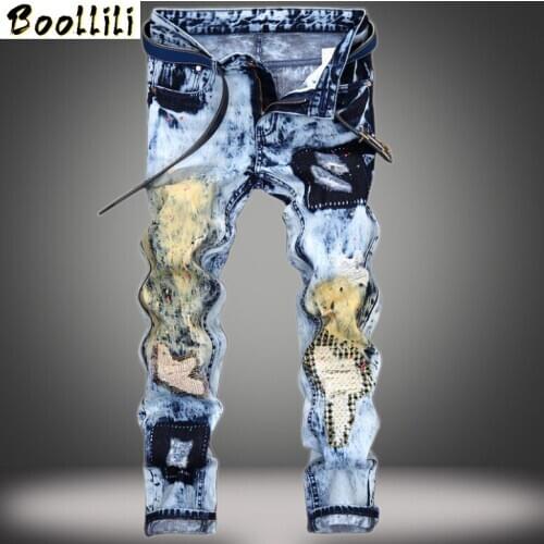 Light Blue Jeans Men Straight Denim Jeans Trousers Plus Size 29-42 High Quality