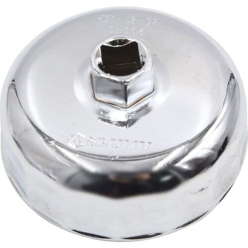 Uxcell 86mm 16 Flutes Silver Tone Metal Car Oil Filter Cap Wrench Socket Remover Tool