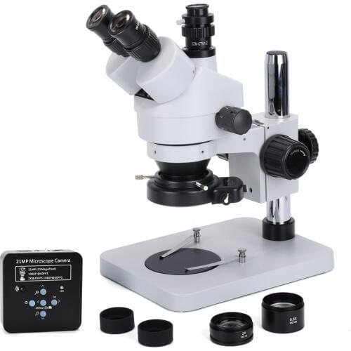 1080P 21MP 2K HDMI USB C Mount Video Camera 3.5X-90X simul-focal Continue Trinocular Microscope Phone Soldering PCB Repair Tools