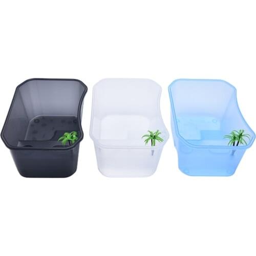 Reptile Vivarium Box for Turtle Tortoise Feeding Box with Basking Platform Tank