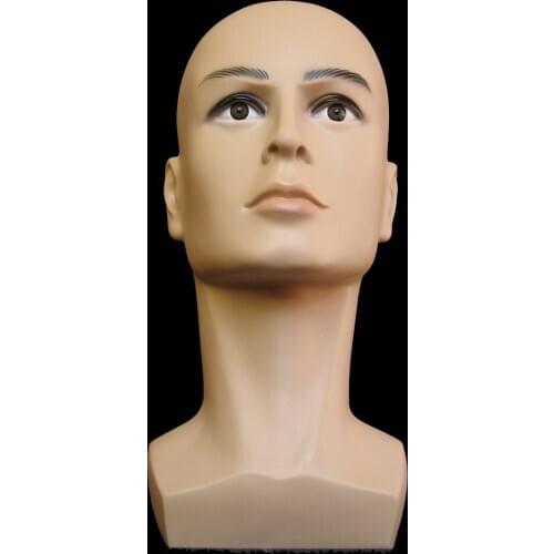 1Pcs Wig Making Head, Male Realistic Bald Mannequin Head For Wig Making, Hat Glasses Display Model Head