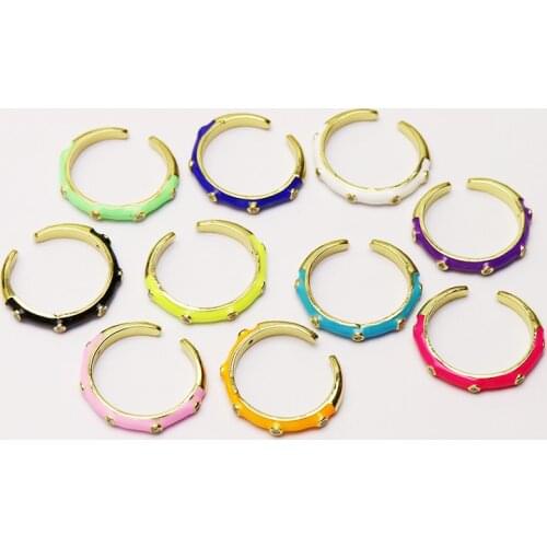 10 Piece Rings Enamel colorful ring fashion jewelry rings Gift for women Enamel jewelry rings fashion jewelry