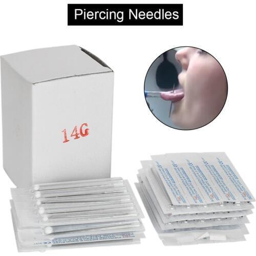14G Piercing Needles Tattoo Accessory Disposable Sterile Body Piercing Needle For Navel Ear Nose Tattoo Supply