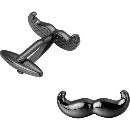 2017 Factory Price Retail Brass Cufflinks Black Mustache Design Cuff Links