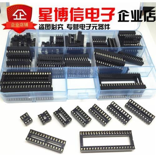 90pcs/set DIP IC Sockets Adaptor Solder Type 6P 8P 14P 16P 18P 20P 24P 28P 40P pins Socket Kit Wholesale 100% new